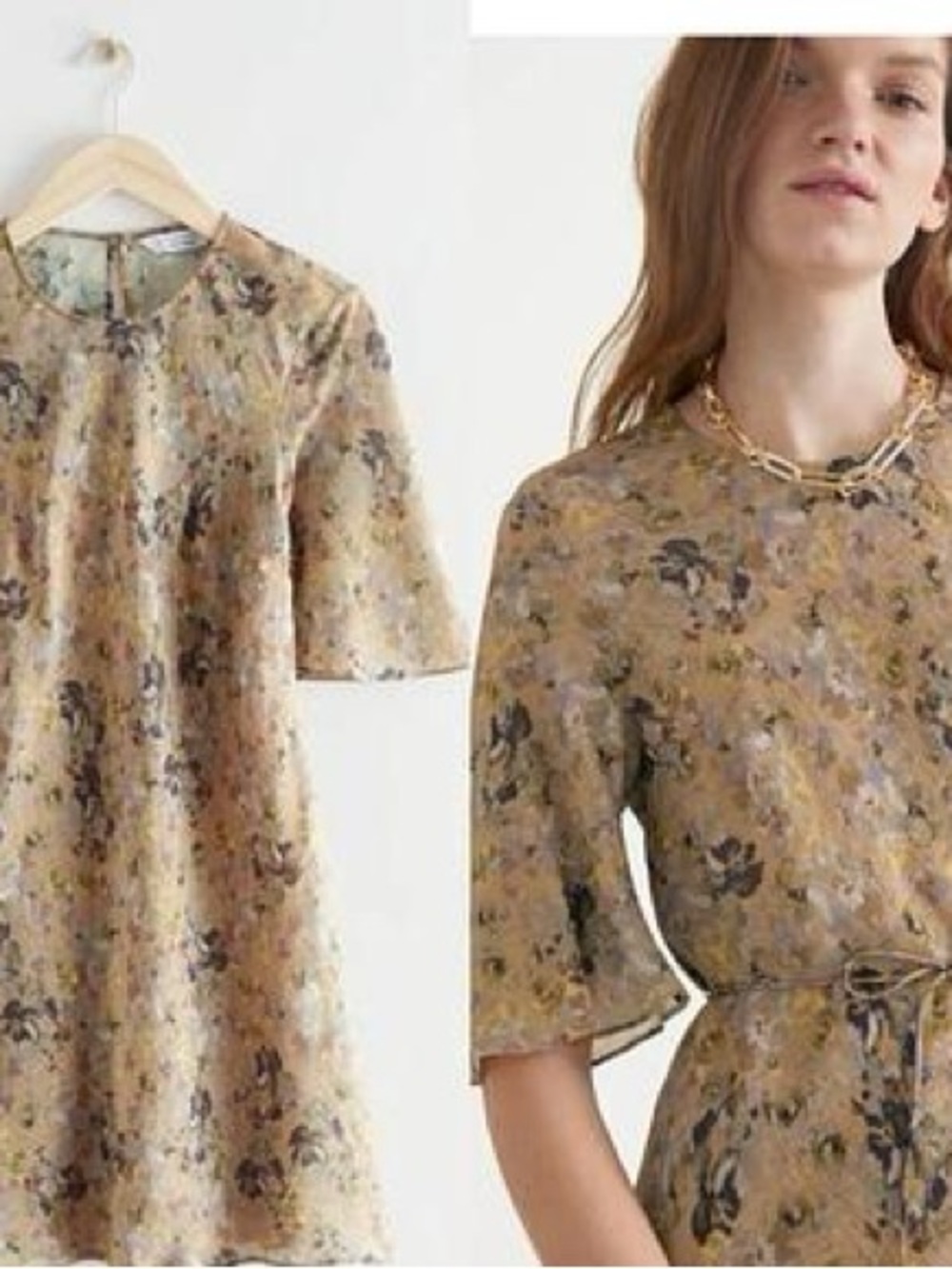 & Other Stories Ditsy Floral Print Mini Dress